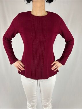 BCBGMaxAzria Marinah Burgundy Sweater size L